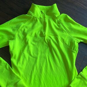 Under Armour Womens highlighter yellow quarter zip up pullover size small